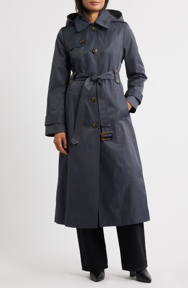 ロンドンフォグ レディース アウター ジャケット・ブルゾン コート マキシ London Fog Hooded Single Breasted Maxi Trench Coat Charcoal チャコール 34,320円