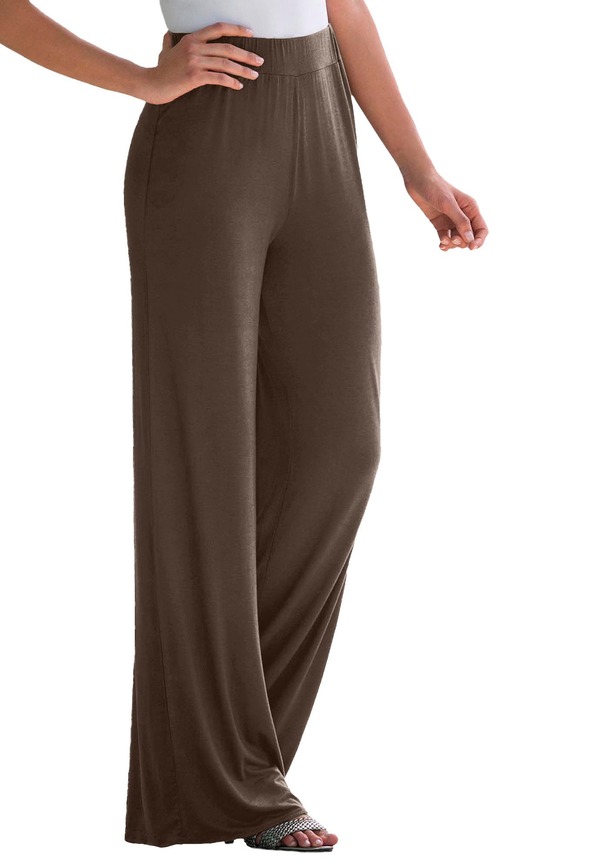 ジェシカロンドン レディース ボトムス レギンス ワイドレッグ ニット Jessica London Everyday Stretch Knit Wide Leg Pant Chocolate チョコレート