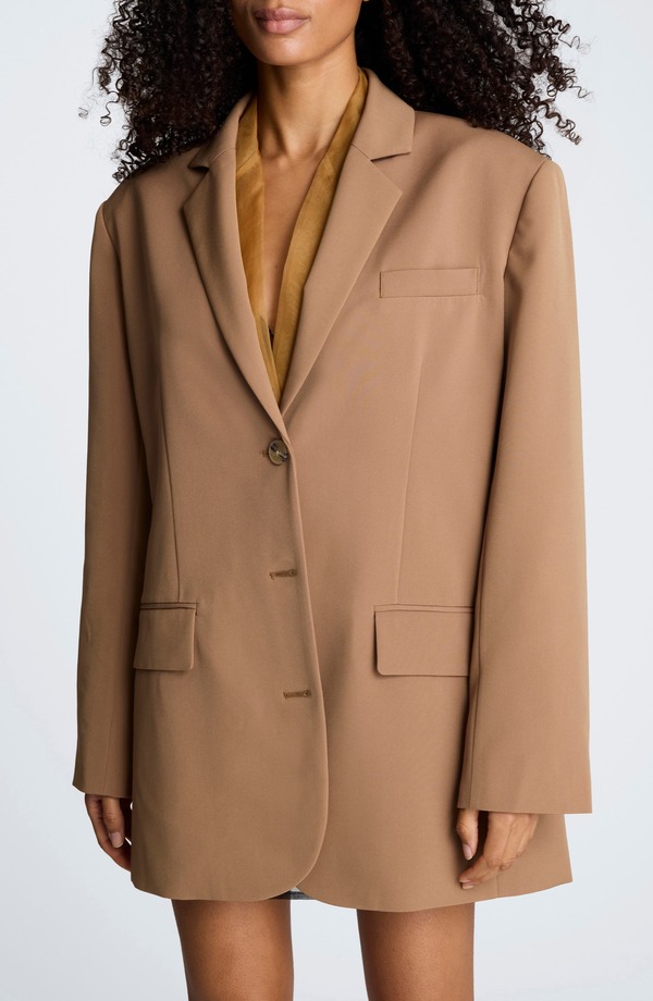 ケネスコール レディース アウター ジャケット・ブルゾン ブレザー Kenneth Cole Three-Button Boyfriend Blazer Mesquite