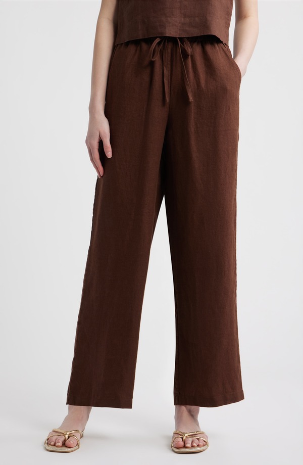 レイルズ レディース ボトムス レギンス ズボン下 リネン Rails Emmie Linen Drawstring Pants Espresso
