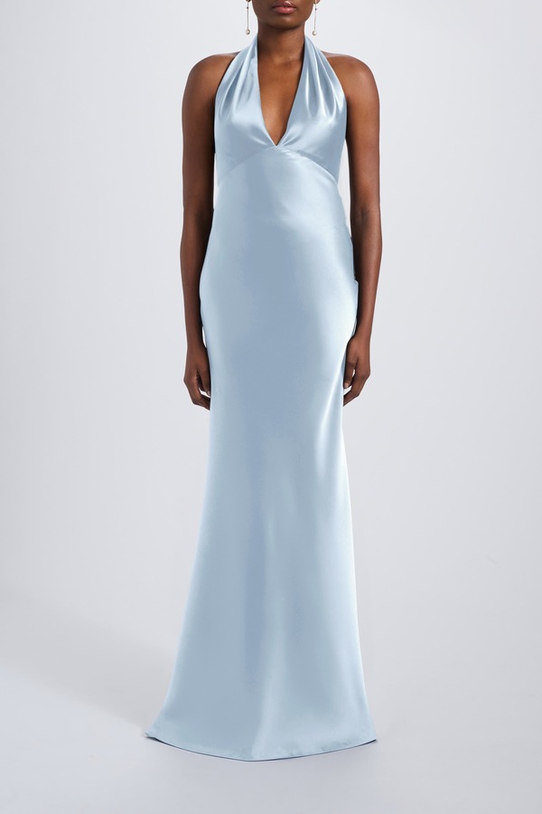 アムサール レディース トップス ワンピース Vネック ホルター Amsale V-neck Fit-to-Flare Halter Gown Ice 51,480円