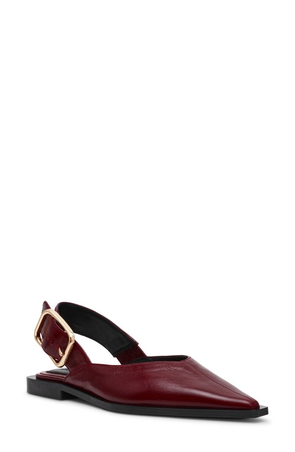 スティーブ マデン レディース シューズ パンプス Steve Madden Shay Pointed Toe Slingback Flat Burgundy Leather バーガンディ