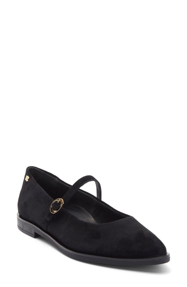 極点・緑であること レディース シューズ パンプス Paul Green Carla Mary Jane Flat Black Suede 黒いこと