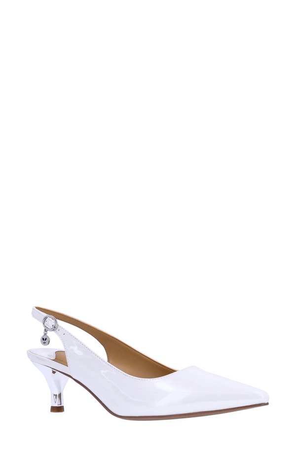 ジェイレニー レディース シューズ 踵 J. Rene Ferryanne Slingback Pointed Toe Pump White 白いこと