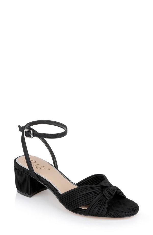 ジュウェルダグレイミシュカ レディース シューズ 踵 サンダル アンクル Jewel Badgley Mischka Hudson Ankle Strap Sandal Black Fabric 黒いこと