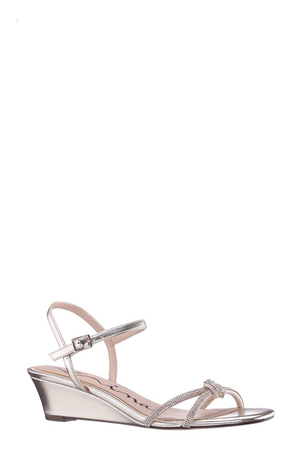 ニナ レディース シューズ ヒール サンダル アンクル Nina Valeriankle Strap Wedge Sandal Platino｜ReVida 店