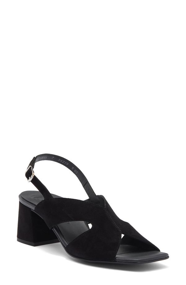 ポール・グリーン レディース シューズ ヒール サンダル Paul Green Verona Slingback Sandal Black Suede ブラック
