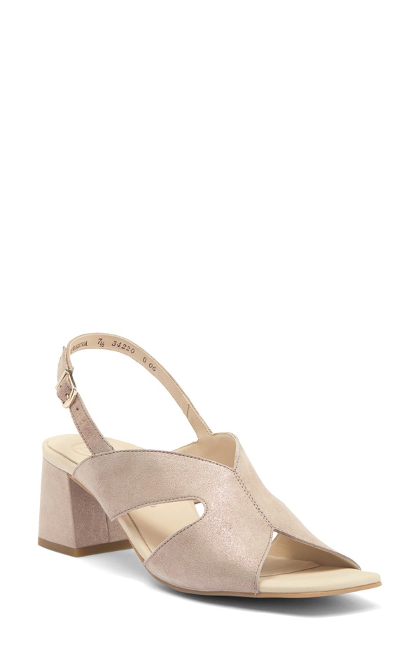 極点・緑であること レディース シューズ 踵 サンダル Paul Green Verona Slingback Sandal Cachemire Metallic Suede メタリック