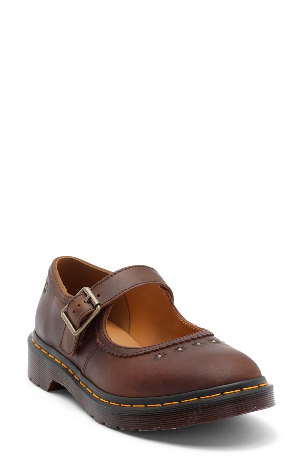 ドクターマーチン レディース シューズ パンプス Dr. Martens Flower Mary Jane Flat Dark Brown ブラウン