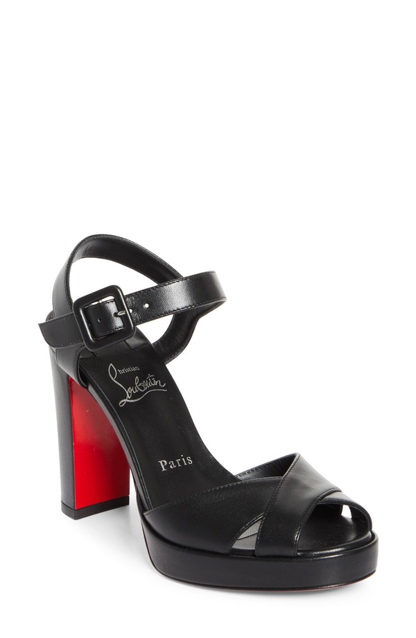 クリスチャン・ルブタン レディース シューズ サンダル ヒール Christian Louboutin Cora Block Heel Sandal Black ブラック
