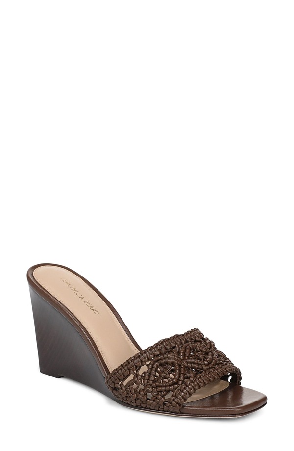 ヴェロニカ ベアード レディース シューズ 踵 サンダル Veronica Beard Ellen Macram Wedge Slide Sandal Walnut