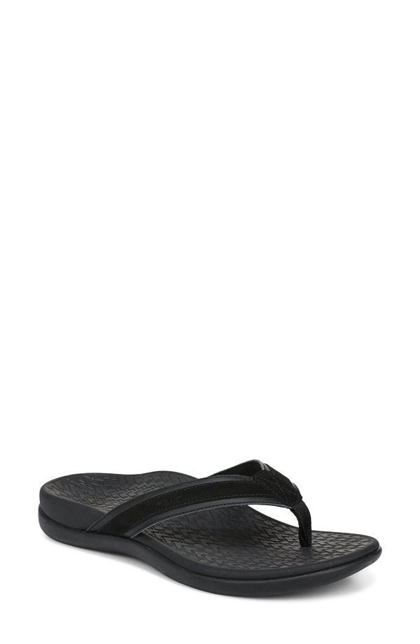 バイオニック レディース シューズ 踵 Vionic Tide 2.0 Flip Flop Black 黒いこと