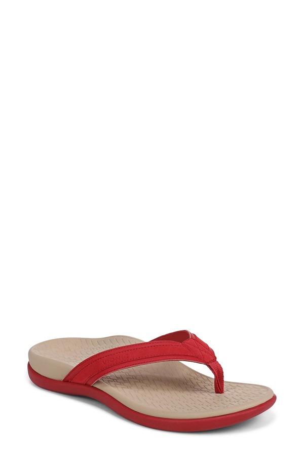 バイオニック レディース シューズ 踵 Vionic Tide 2.0 Flip Flop Varsity Red 赤いこと