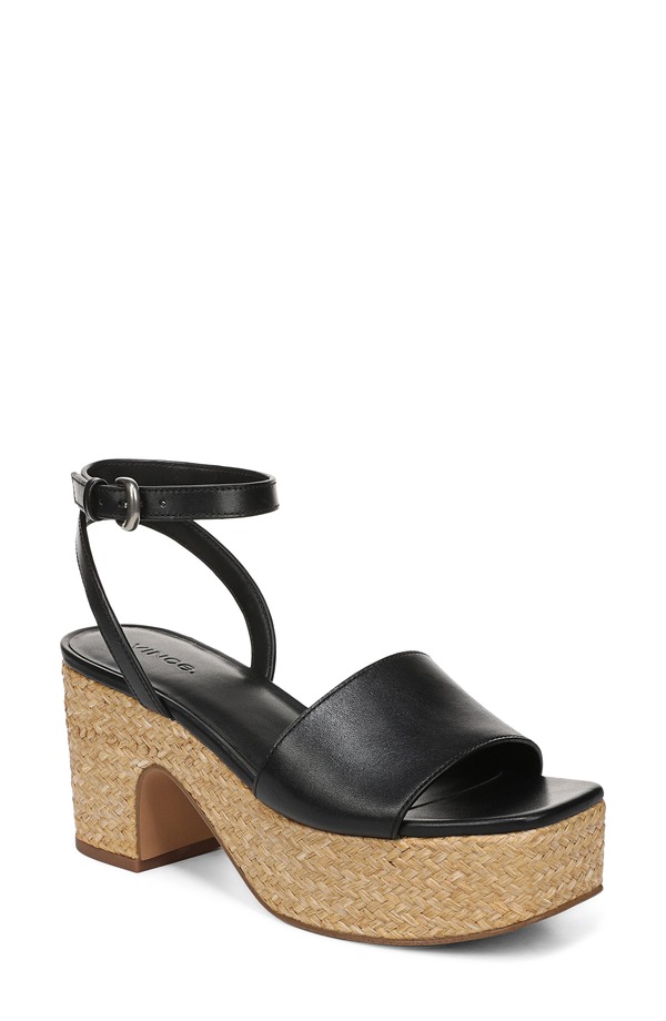 ヴィンス レディース シューズ 踵 プラットホーム サンダル アンクル Vince Castellankle Straplatform Sandal Black 黒いこと