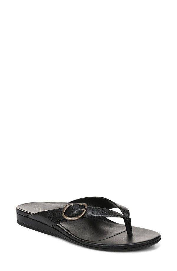 バイオニック レディース シューズ 踵 Vionic Grove Flip Flop Black 黒いこと