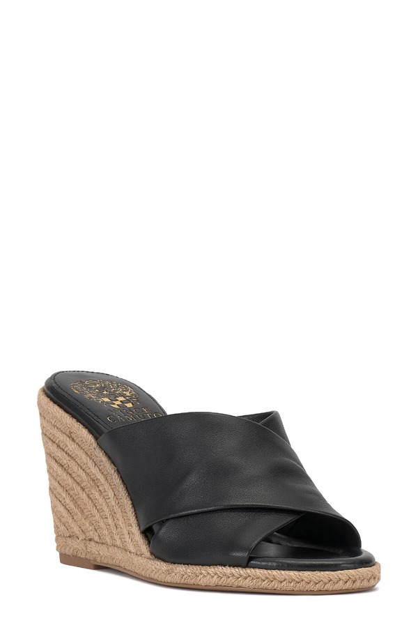 ヴィンスカムート レディース シューズ サンダル Vince Camuto Fisella Espadrille Wedge Sandal Black ブラック