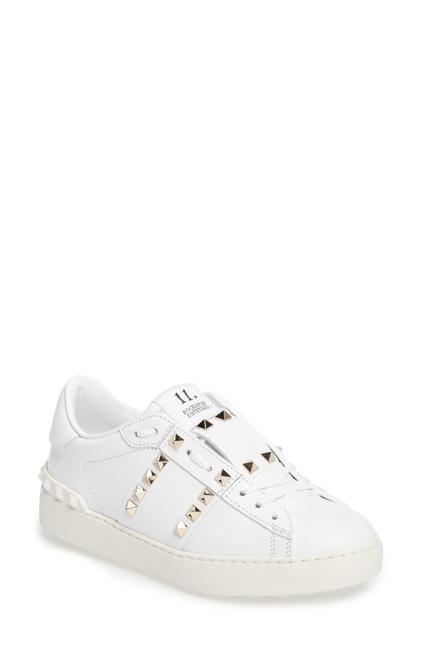 ヴァレンティノ レディース シューズ スニーカー Valentino Garavani Rockstud Sneaker White Leather 白いこと