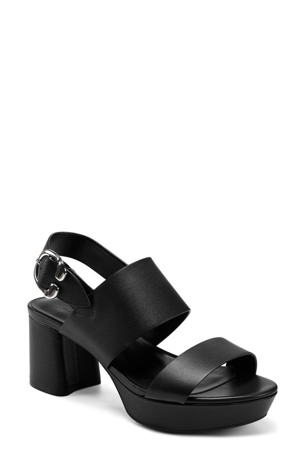 エアロソールズ レディース シューズ ヒール プラットフォーム サンダル Aerosoles Camera Platform Sandal Black Leather ブラック