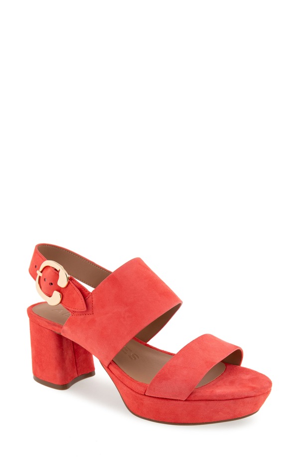 エアロソールズ レディース シューズ 踵 プラットホーム サンダル Aerosoles Camera Platform Sandal Coral Suede コーラル