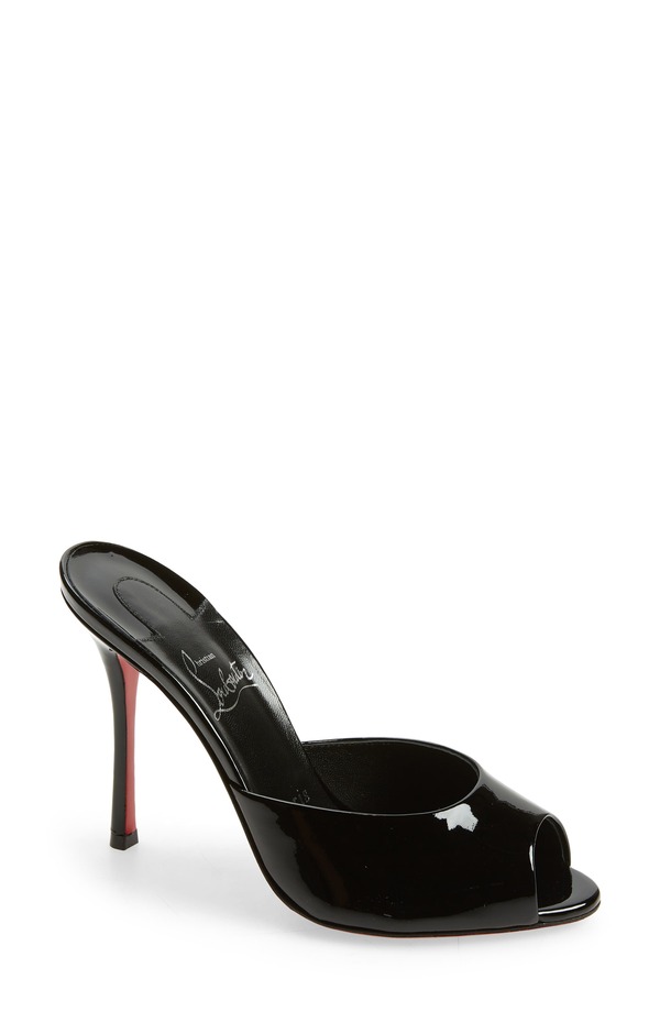 クリスチャン・ルブタン レディース シューズ サンダル Christian Louboutin Me Dolly Peep Toe Slide Sandal Black ブラック｜ReVida 店
