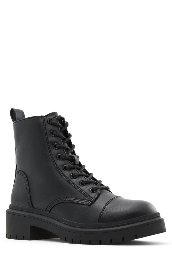 アルド レディース シューズ ブーツ・レインブーツ 旗がしら ALDO Goer Cap Toe Combat Boot Black 黒いこと