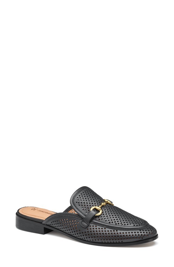 ジョンストンアンドマーフィー レディース シューズ パンプス Johnston \u0026 Murphy Ali Perforated Bit Mule Black Glove Leather 黒いこと