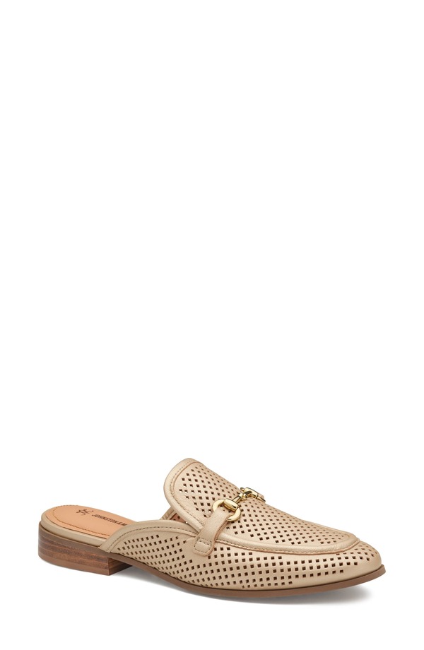 ジョンストンアンドマーフィー レディース シューズ パンプス Johnston \u0026 Murphy Ali Perforated Bit Mule Sand Pearlized Glove Leather 真砂