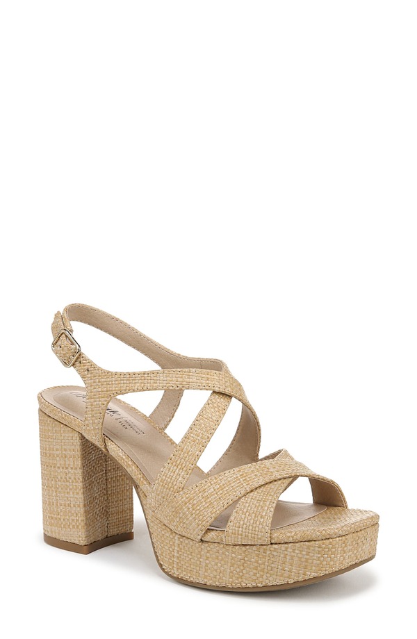 ライフストライド レディース シューズ ヒール プラットフォーム サンダル LifeStride Adrianna Slingback Platform Sandal - Wide Width Available Natural