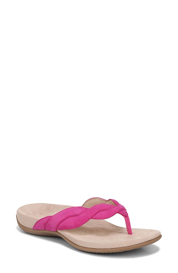 バイオニック レディース シューズ 踵 Vionic Bella Braid Flip Flop Rose Violet 相撲取り草