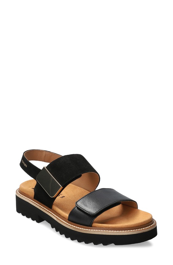 メフィスト レディース シューズ ヒール プラットフォーム サンダル Mephisto Violane Platform Sandal Black ブラック｜ReVida 店