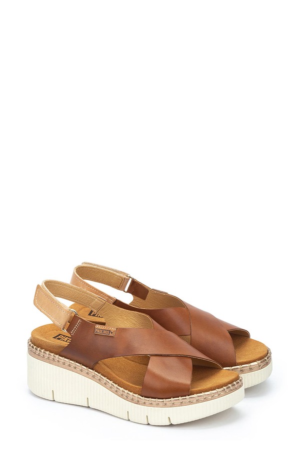 ピコリーノス レディース シューズ ヒール サンダル PIKOLINOS Gomera Wedge Sandal Brandy