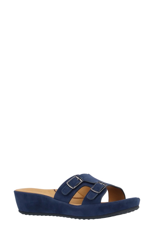 ラモールドピード レディース シューズ 踵 サンダル L\u0027Amour des Pieds Careena Wedge Slide Sandal Navy 米国海軍