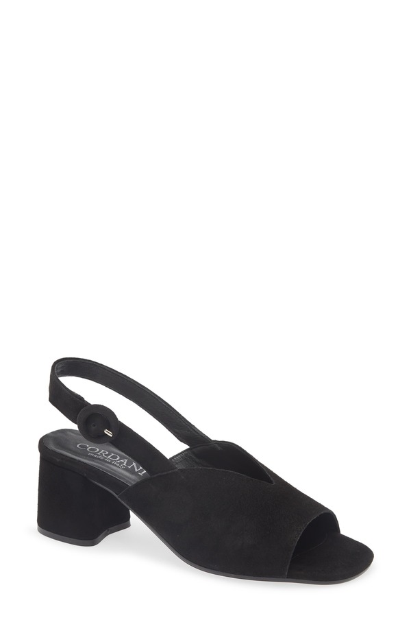 コルダーニ レディース シューズ 踵 サンダル Cordani Pollette Slingback Sandal Black Suede 黒いこと