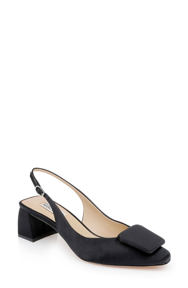 バッドグレイミッシカ レディース シューズ ヒール Badgley Mischka Collection Gracen Slingback Pump Black Satin ブラック