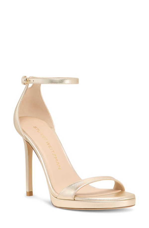 スチュアート ワイツマン レディース シューズ ヒール プラットフォーム サンダル Stuart Weitzmanudist Platform Sandalight Gold ゴールド