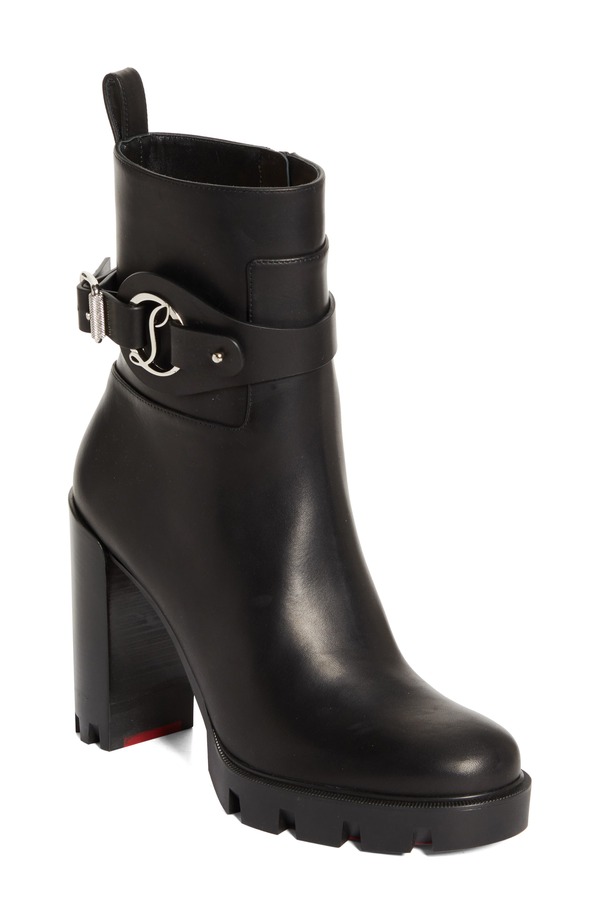 クリスチャン・ルブタン レディース シューズ ブーツ・レインブーツ Christian Louboutin Dianouchette Lug Sole Bootie Black/ Black Lucido 黒いこと