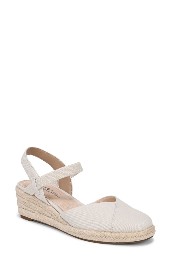 ライフストライド レディース シューズ サンダル プラットホーム LifeStride Pilar Slingback Espadrille Platform Wedge Sandal Bone