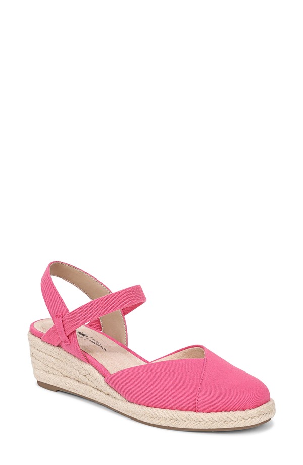 ライフストライド レディース シューズ サンダル プラットホーム LifeStride Pilar Slingback Espadrille Platform Wedge Sandal French Pink サクラ色