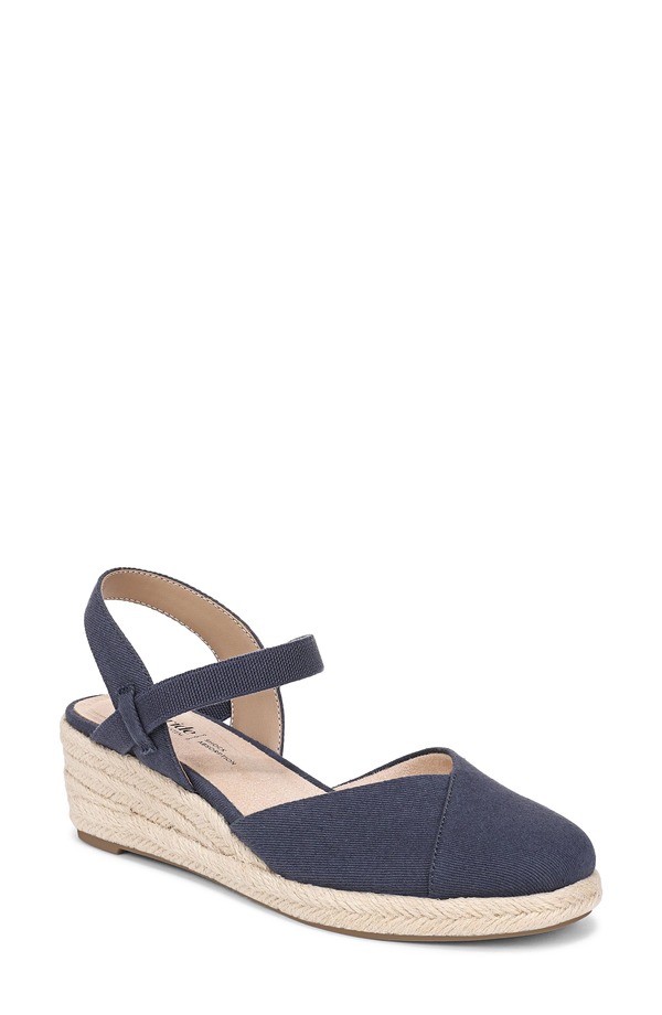 ライフストライド レディース シューズ サンダル プラットホーム LifeStride Pilar Slingback Espadrille Platform Wedge Sandalux Navy 米国海軍