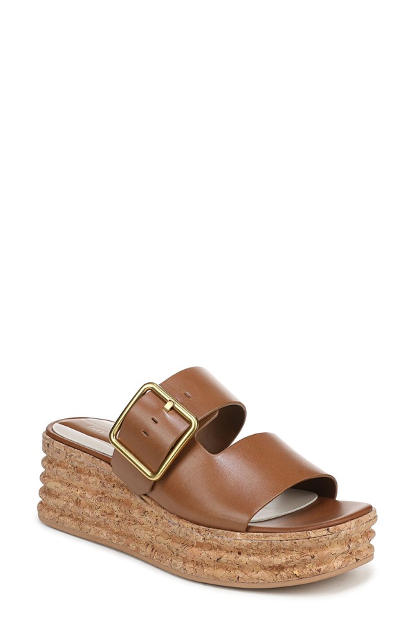 フランコサルト レディース シューズ ヒール プラットフォーム サンダル Franco Sarto Taziana Platform Wedge Sandal Fawn Leather|ReVida 店