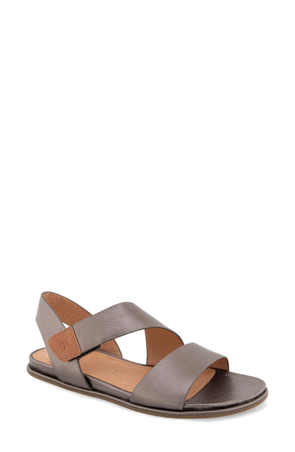 ジェントルソウルズ レディース シューズ サンダル Gentle Souls Lottie Slingback Sandal Dark Pewter Leather ピューター|ReVida 店