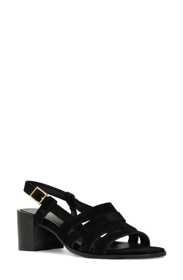アクアタリア レディース シューズ ヒール サンダル Aquatalia Dimaro Weatherproof Slingback Sandal Black Suede ブラック