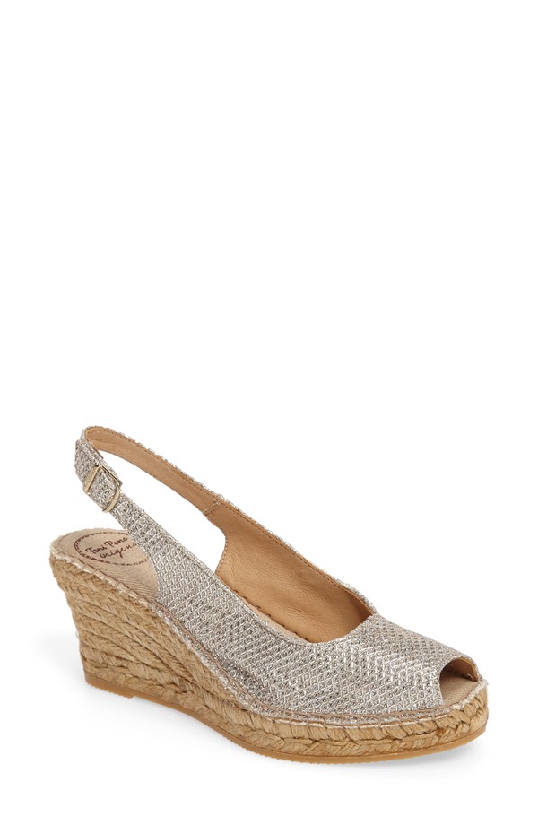 トニーポンズ レディース シューズ サンダル Toni Pons Calafell Slingback Wedgespadrille Platinum Fabric