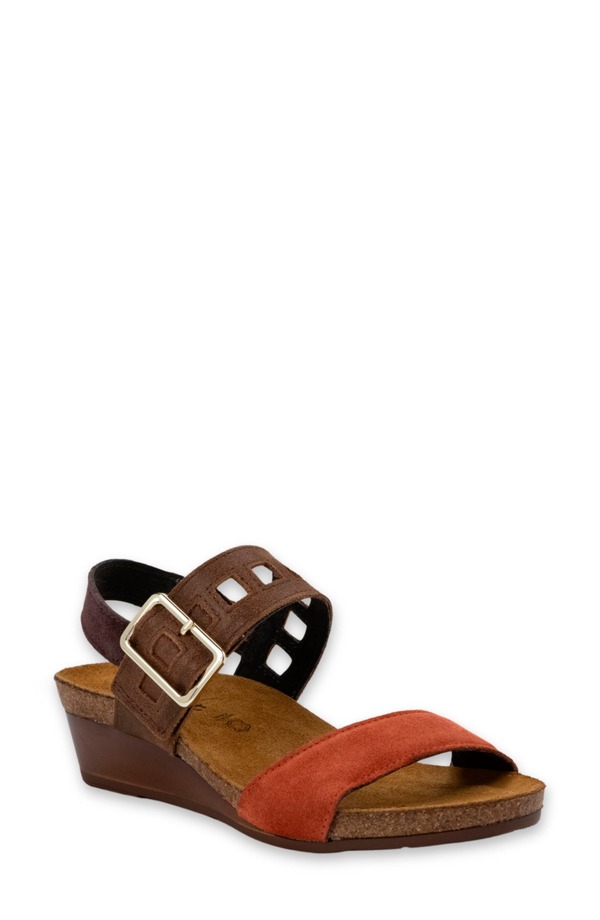 ナオト レディース シューズ ヒール サンダル Naot Dynasty Wedge Sandal Spice/ Antiqute Brown/Cordovan ブラウン
