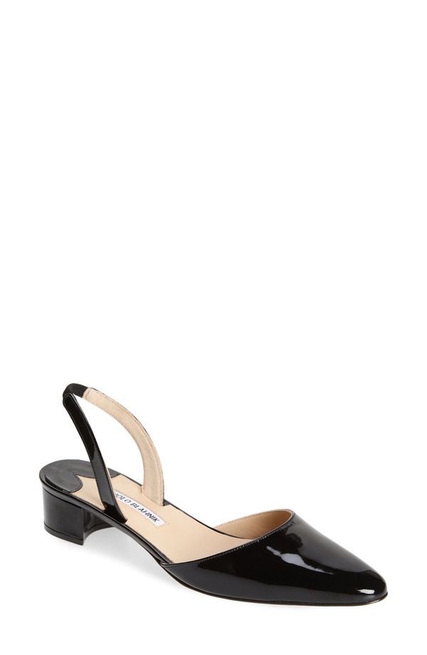 マノロ ブラニク レディース シューズ パンプス ヒール Manolo Blahnik Aspro Block Heel Slingback Pump Black ブラック｜ReVida 店