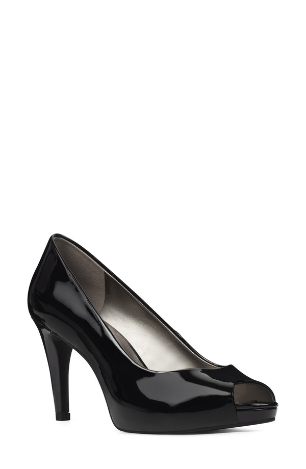 バンドリーノ レディース シューズ ヒール Bandolino Rainaa Peep Toe Pump Black Patent ブラック｜ReVida 店