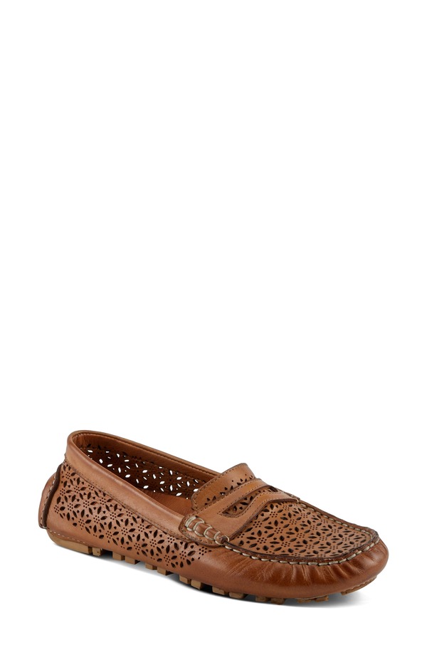 春季足付き レディース シューズ スリッポン・ローファー Spring Step Crain Driving Penny Loafer Brown 赤銅色 レディース靴-靴-ローファー