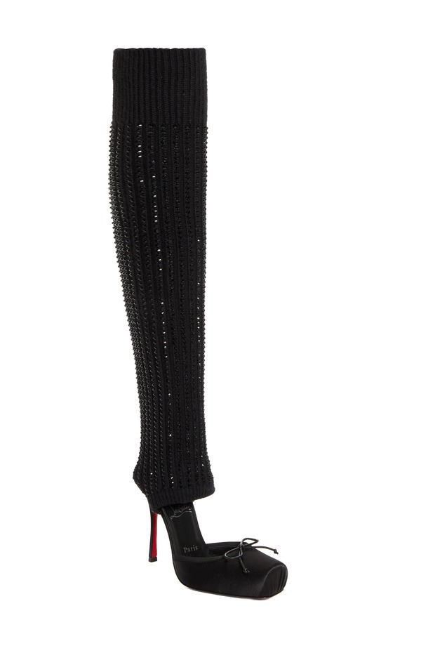 クリスチャン・ルブタン レディース シューズ パンプス Christian Louboutin Cassiannmac Leg Warmer Hybrid Pump Black/ Black 黒いこと