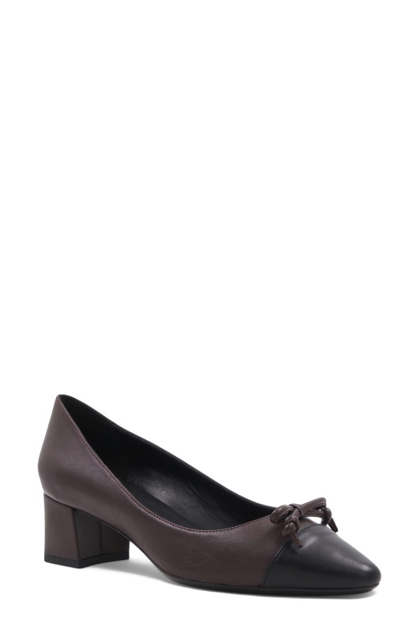 アクアタリア レディース シューズ 踵 旗がしら Aquatalia Palica Weatherproof Pointed Cap Toe Pump Dark Brownappa 赤銅色