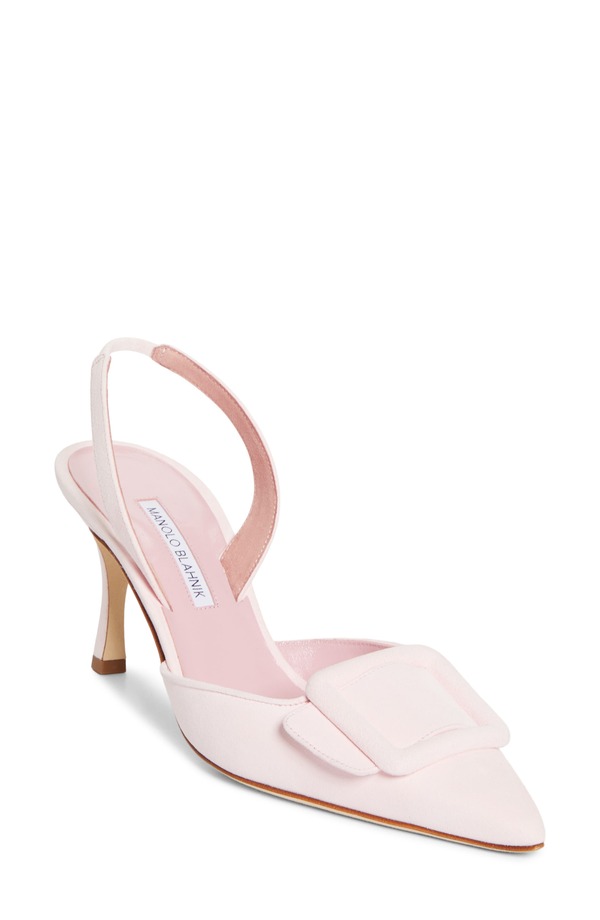 マノロ ブラニク レディース シューズ パンプス Manolo Blahnik Maysli Buckle Slingback Pump Light Pink サクラ色